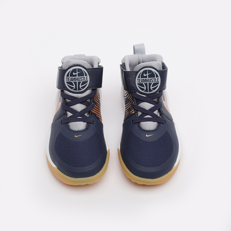 детские синие баскетбольные кроссовки Nike Team Hustle D 9 PS AQ4225-402 - цена, описание, фото 3